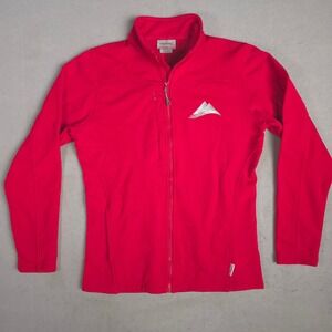 Landway Red Fleece Full Zip Jacket Women's Size Large Outdoor Adventure